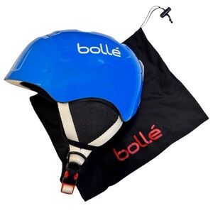 BOLLE Blue Ski Snowboard Helmet Youth Size S 49-54CM With Drawstring Bag